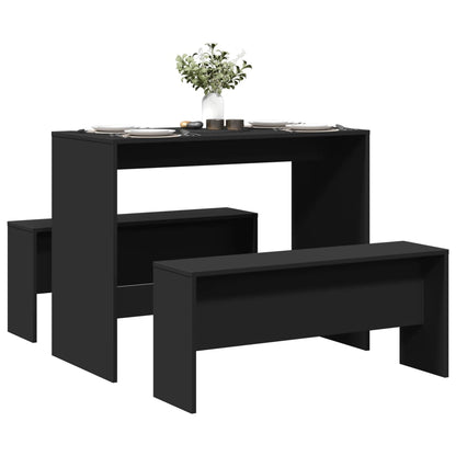 Mesa Y Bancos De Comedor 3 Pzas Madera Ingeniería