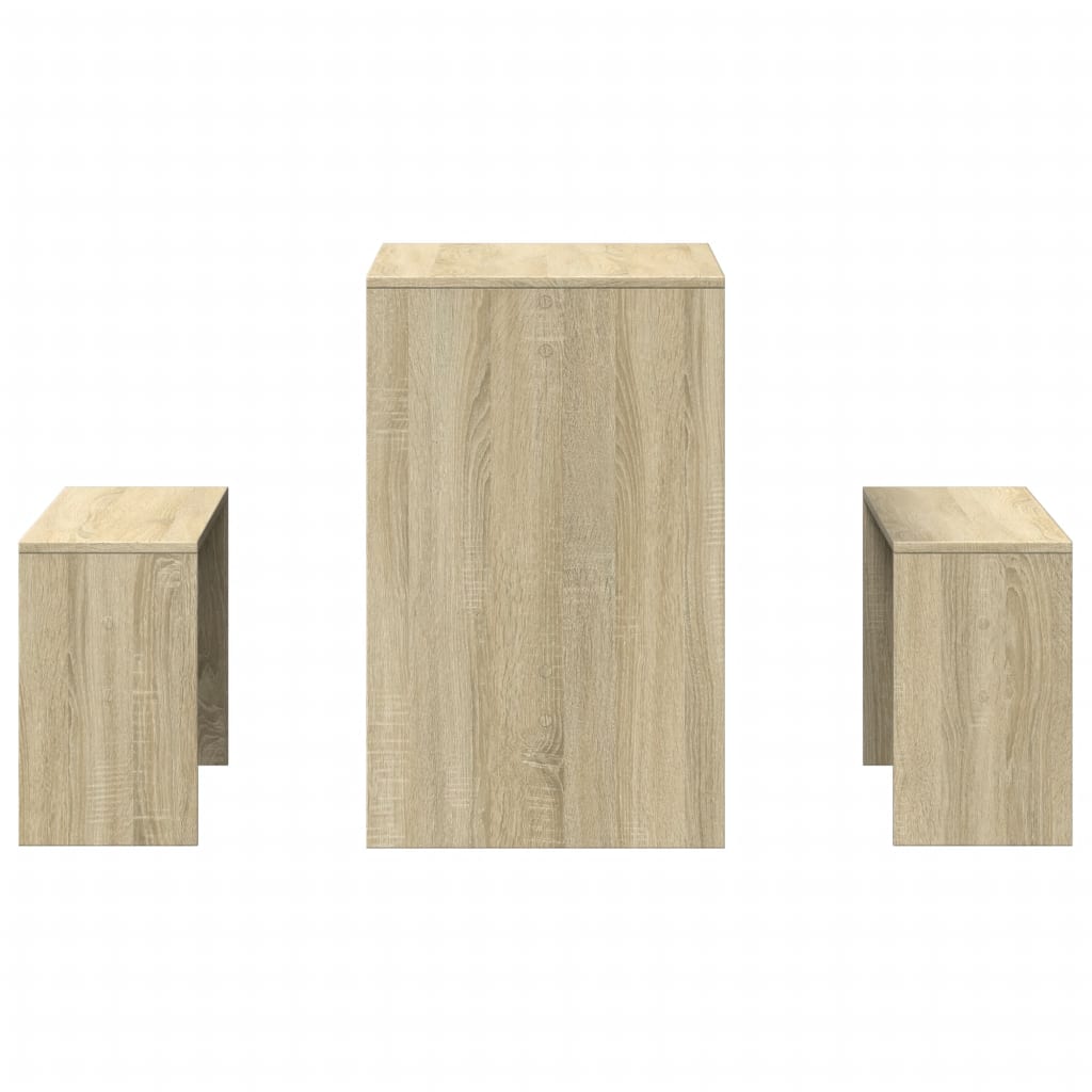Mesa Y Bancos De Comedor 3 Pzas Madera Ingeniería