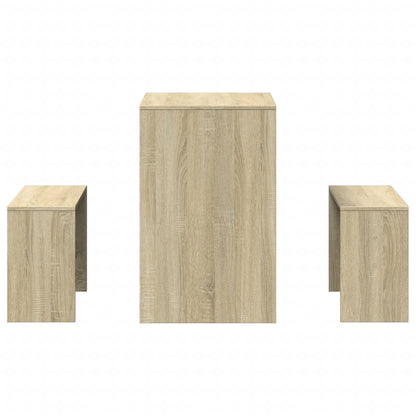Mesa Y Bancos De Comedor 3 Pzas Madera Ingeniería