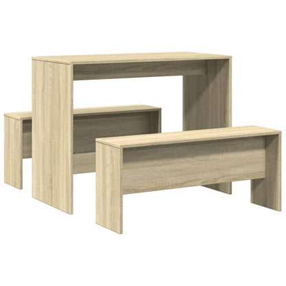 Mesa Y Bancos De Comedor 3 Pzas Madera Ingeniería