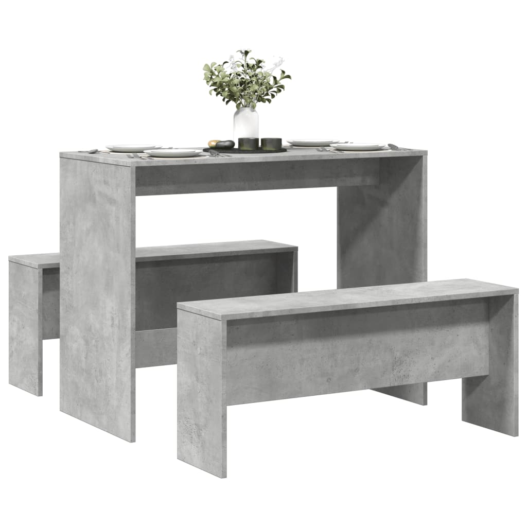 Mesa Y Bancos De Comedor 3 Pzas Madera Ingeniería