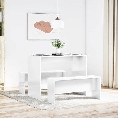 Mesa Y Bancos De Comedor 3 Pzas Madera Ingeniería