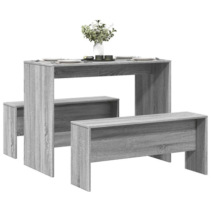Mesa Y Bancos De Comedor 3 Pzas Madera Ingeniería