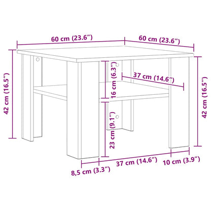 Mesa De Centro Madera De Ingeniería 60X60X42 Cm