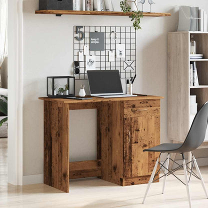 Escritorio De Madera De Ingeniería Envejecida 100X50X76 Cm