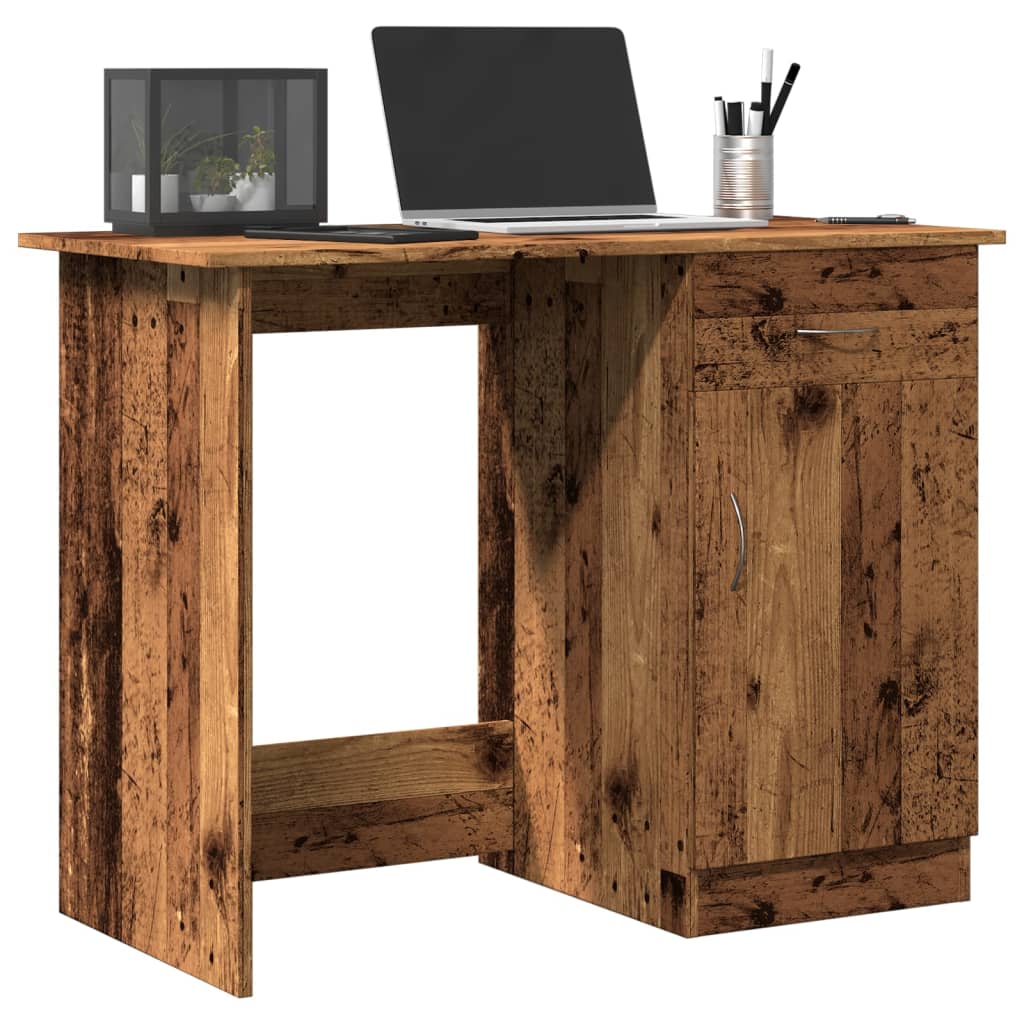 Escritorio De Madera De Ingeniería Envejecida 100X50X76 Cm