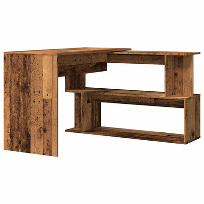 Escritorio De Esquina Madera Contrachapada Madera Envejecida