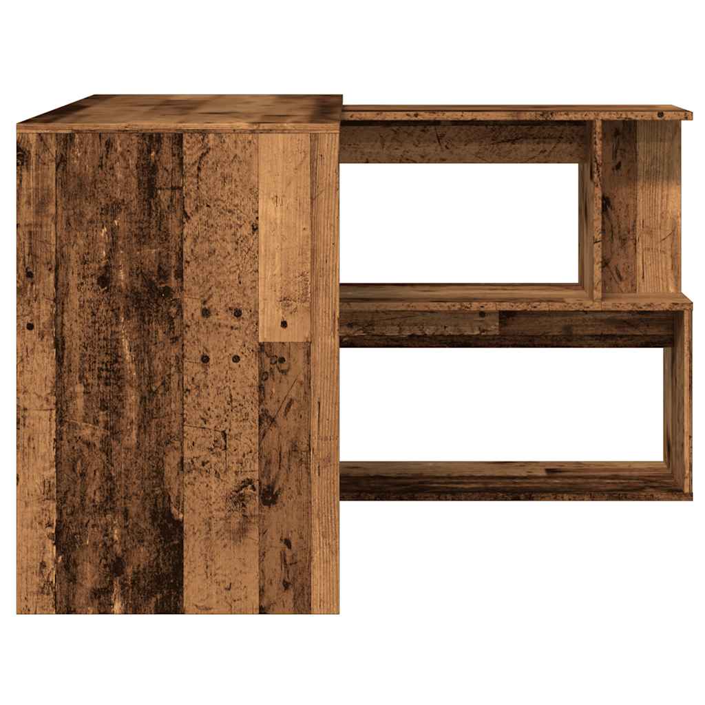 Escritorio De Esquina Madera Contrachapada Madera Envejecida