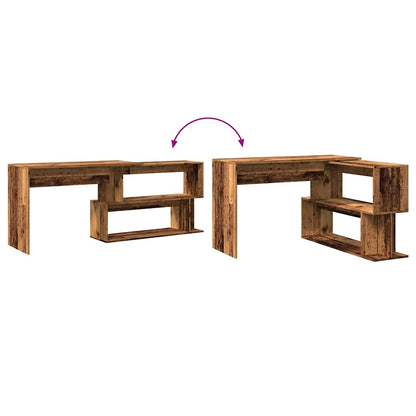 Escritorio De Esquina Madera Contrachapada Madera Envejecida