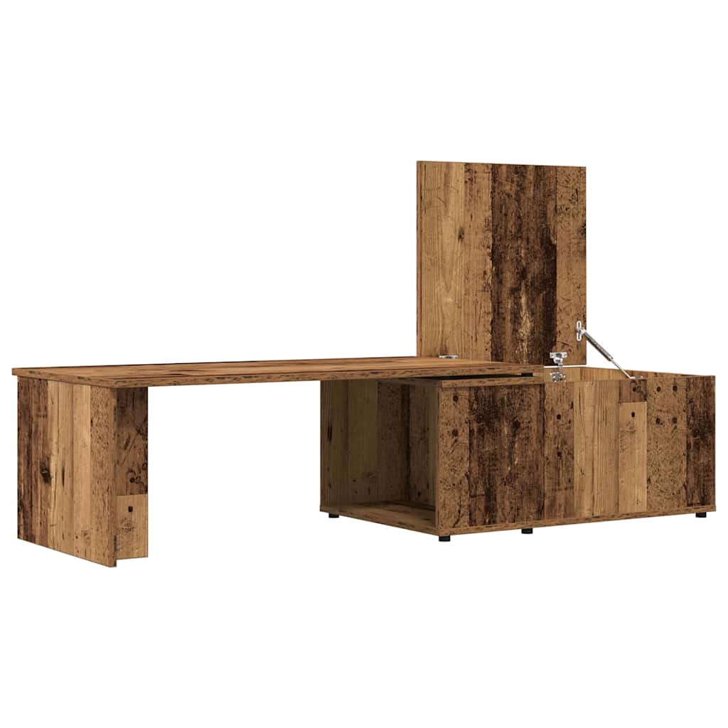 Mesa De Centro Madera Contrachapada Envejecida 150X50X35 Cm