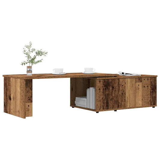 Mesa De Centro Madera Contrachapada Envejecida 150X50X35 Cm