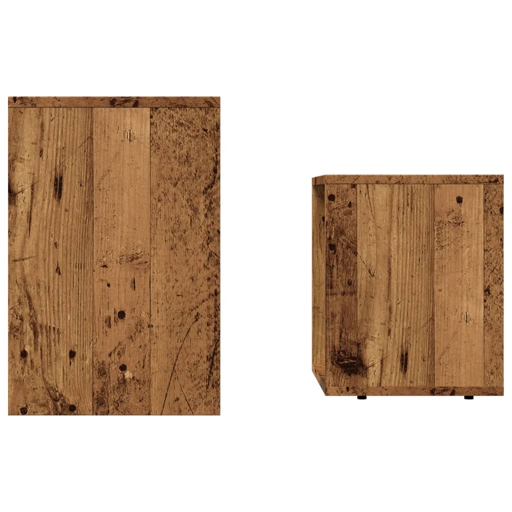 Mesas De Centro Apilables 2 Uds Madera De Ingeniería Envejecida