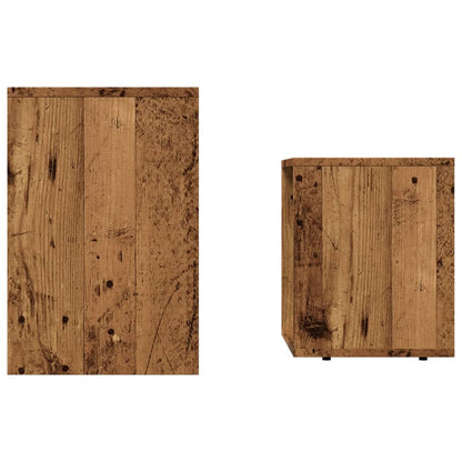 Mesas De Centro Apilables 2 Uds Madera De Ingeniería Envejecida
