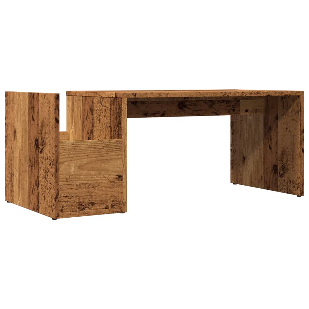 Mesa De Centro Madera Ingeniería Envejecida 90X45X35 Cm