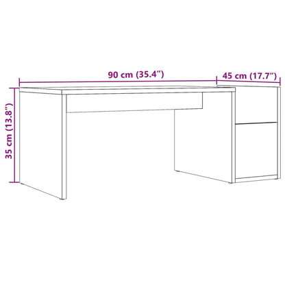 Mesa De Centro Madera Ingeniería Envejecida 90X45X35 Cm