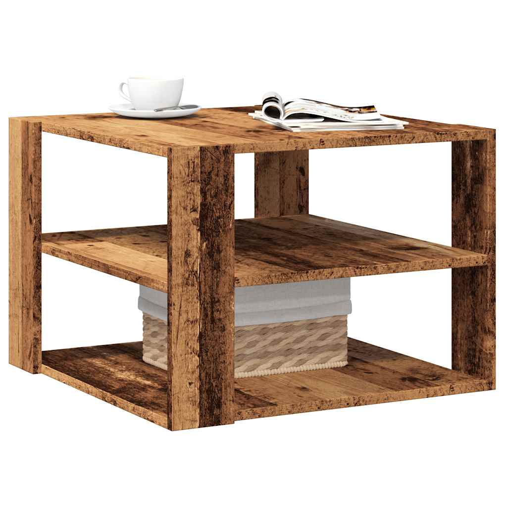 Mesa De Centro Madera Ingeniería Roble Marrón 58X58X40 Cm