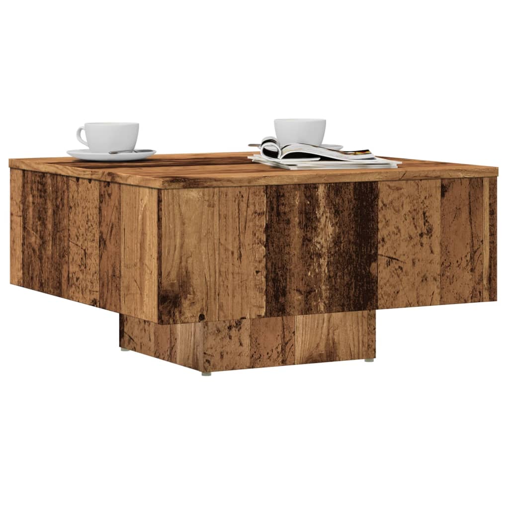 Mesa De Centro Madera De Ingeniería Envejecida 60X60X31,5 Cm