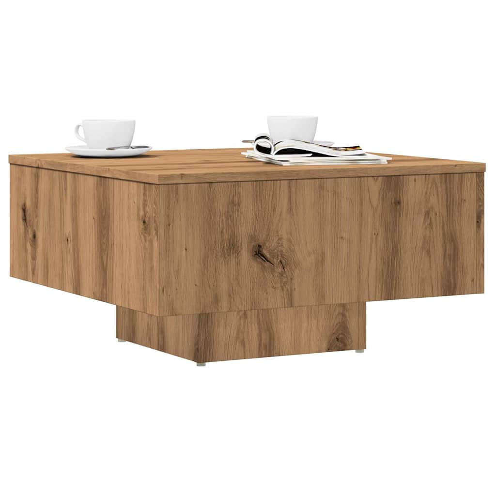 Mesa De Centro Madera De Ingeniería Envejecida 60X60X31,5 Cm
