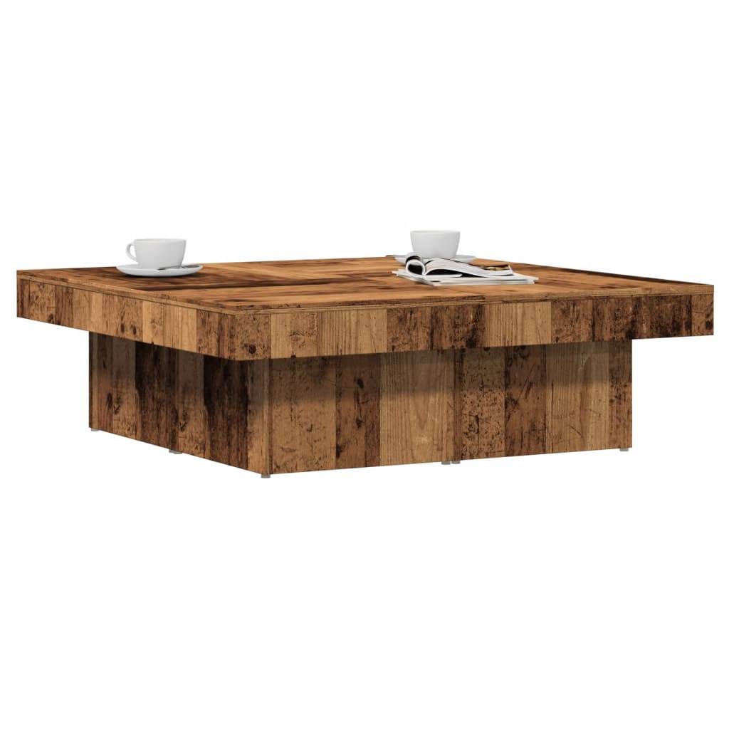 Mesa De Centro Madera De Ingeniería Envejecida 90X90X28 Cm