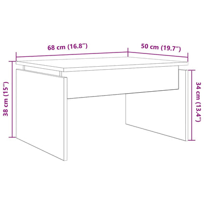 Mesa De Centro Madera De Ingeniería 68X50X38 Cm