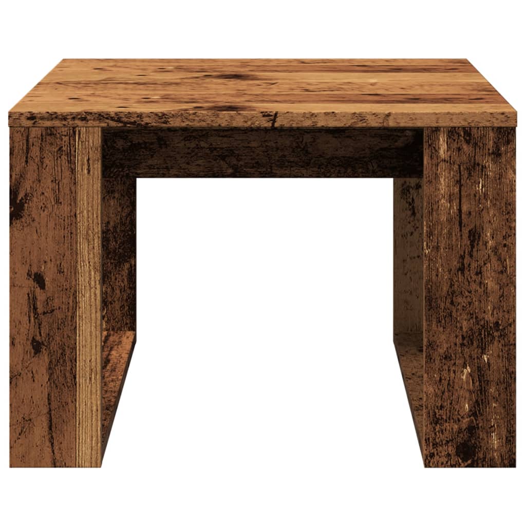 Mesa Auxiliar De Madera De Ingeniería Envejecida 50X50X35 Cm