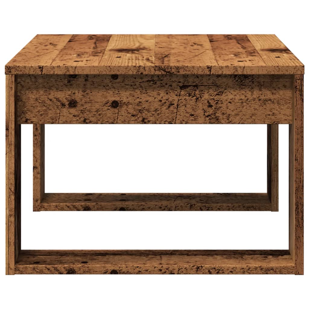 Mesa Auxiliar De Madera De Ingeniería Envejecida 50X50X35 Cm