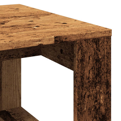 Mesa Auxiliar De Madera De Ingeniería Envejecida 50X50X35 Cm
