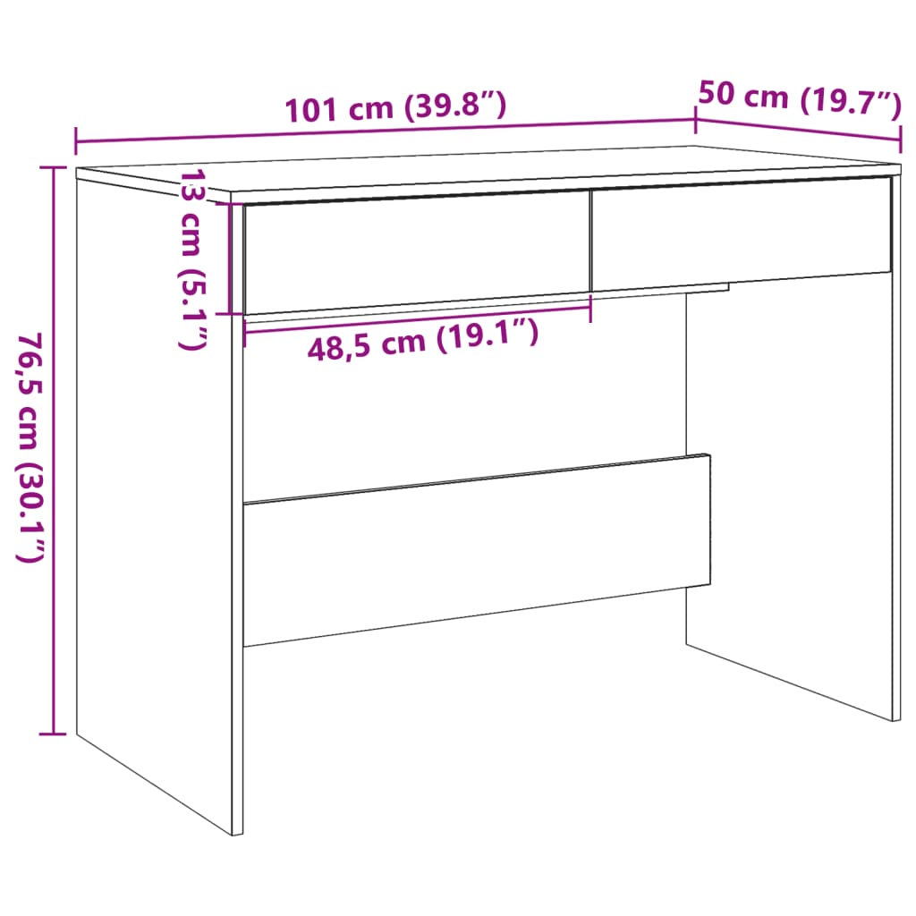 Escritorio De Madera De Ingeniería 101X50X76,5 Cm
