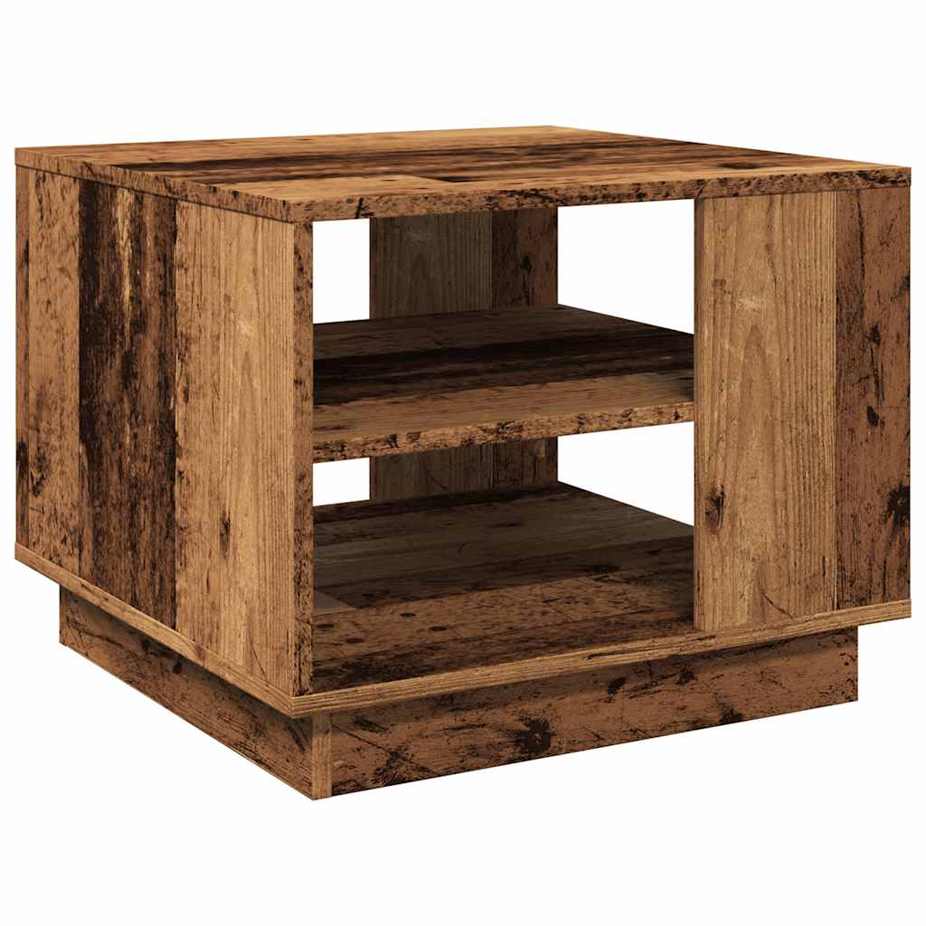 Mesa De Centro Madera Ingeniería Madera Envejecida 55X55X42 Cm