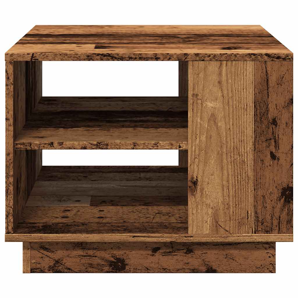 Mesa De Centro Madera Ingeniería Madera Envejecida 55X55X42 Cm