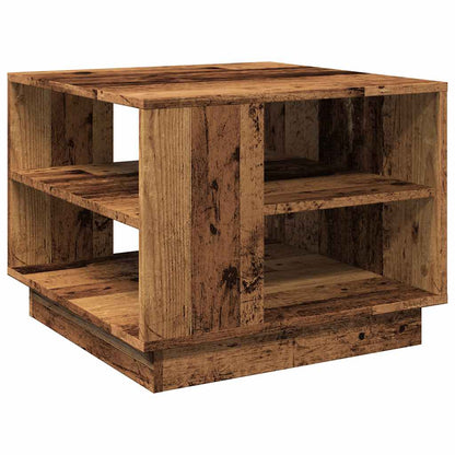 Mesa De Centro Madera Ingeniería Madera Envejecida 55X55X42 Cm
