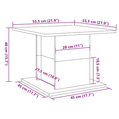 Mesa De Centro Madera Ingeniería 55,5X55,5X40 Cm