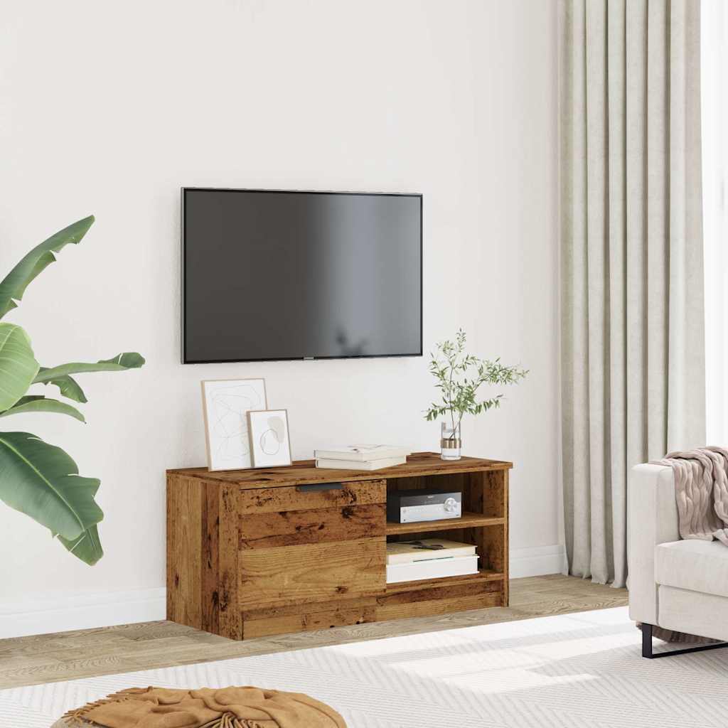 Mueble Para Tv Madera Contrachapada Envejecida 80X35X36,5 Cm