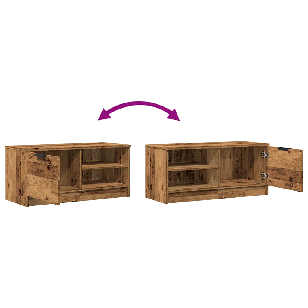 Mueble Para Tv Madera Contrachapada Envejecida 80X35X36,5 Cm