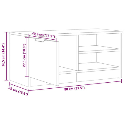 Mueble Para Tv Madera Contrachapada Envejecida 80X35X36,5 Cm