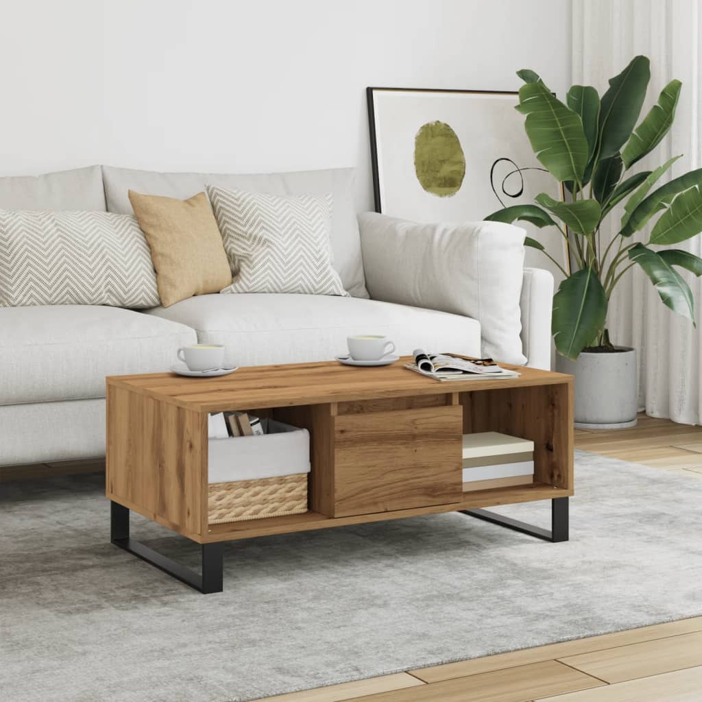 Mesa De Centro Madera Contrachapada 90X50X36,5 Cm