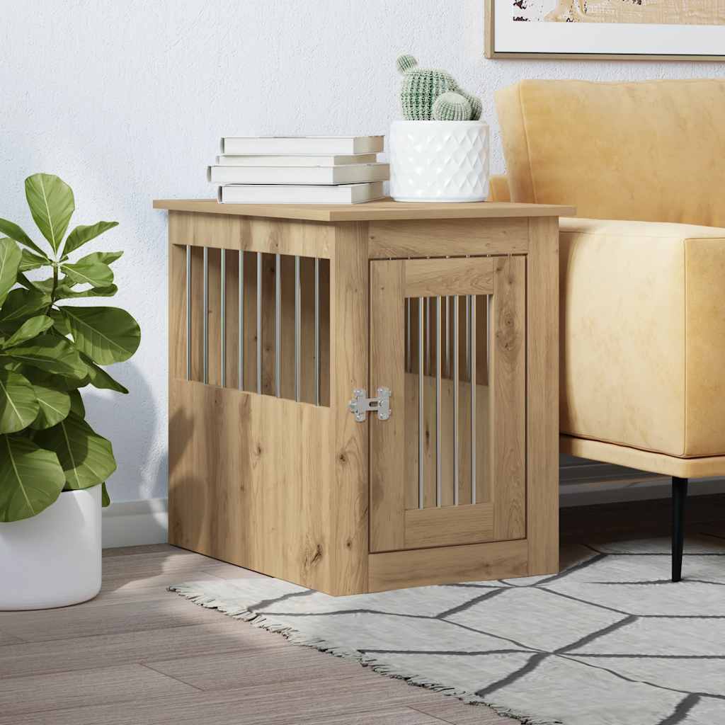 Jaula Para Perros Madera De Ingeniería Roble Marrón