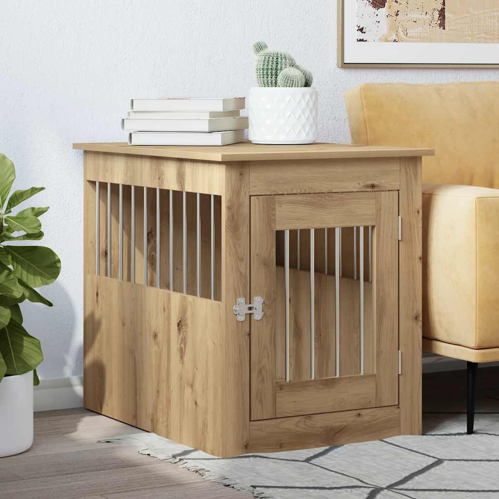 Jaula Para Perros Madera De Ingeniería Roble Marrón