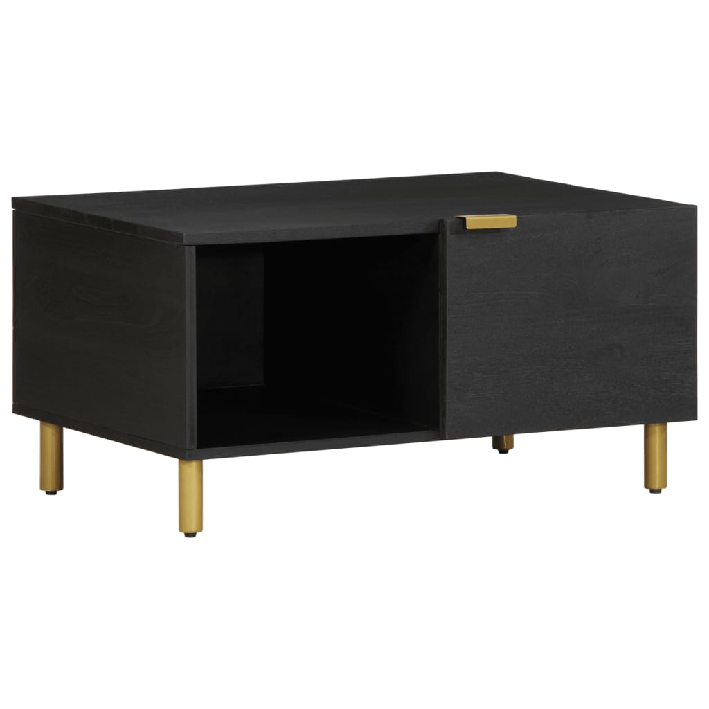 Mesa De Centro Madera Contrachapada Negro 80X50X40 Cm