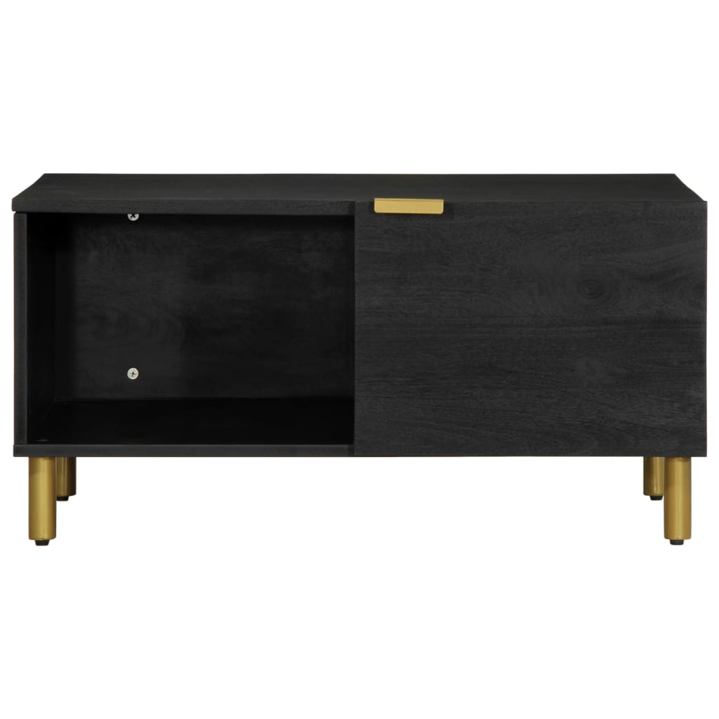 Mesa De Centro Madera Contrachapada Negro 80X50X40 Cm
