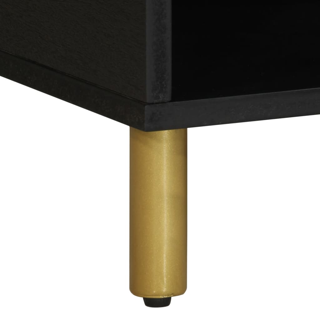Mesa De Centro Madera Contrachapada Negro 80X50X40 Cm