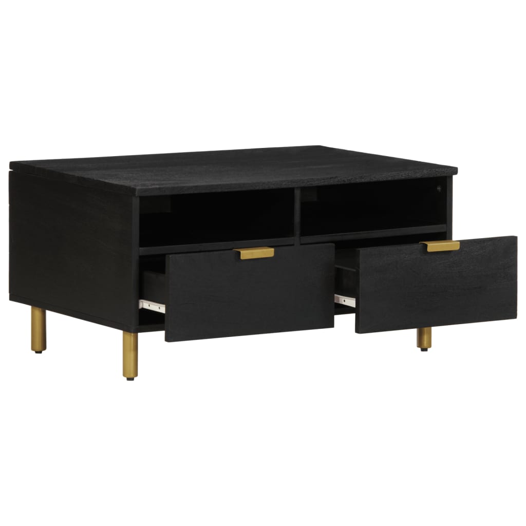 Mesa De Centro Madera De Ingeniería Negra 80X54X40 Cm