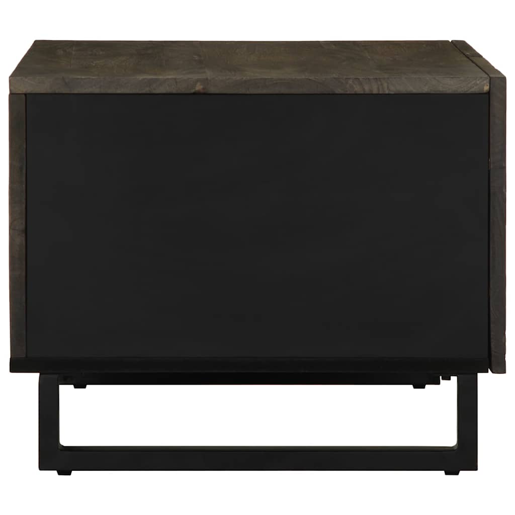 Mesa De Centro Madera Maciza De Mango Negra 80X50X40 Cm