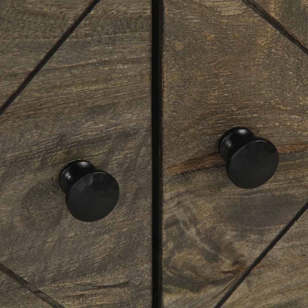 Mesa De Centro Madera Maciza De Mango Negra 80X50X40 Cm