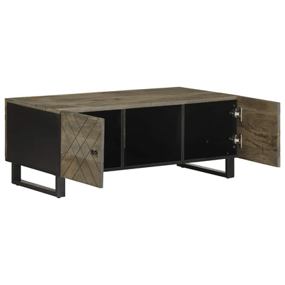 Mesa De Centro Madera Maciza De Mango Negra 100X54X40 Cm
