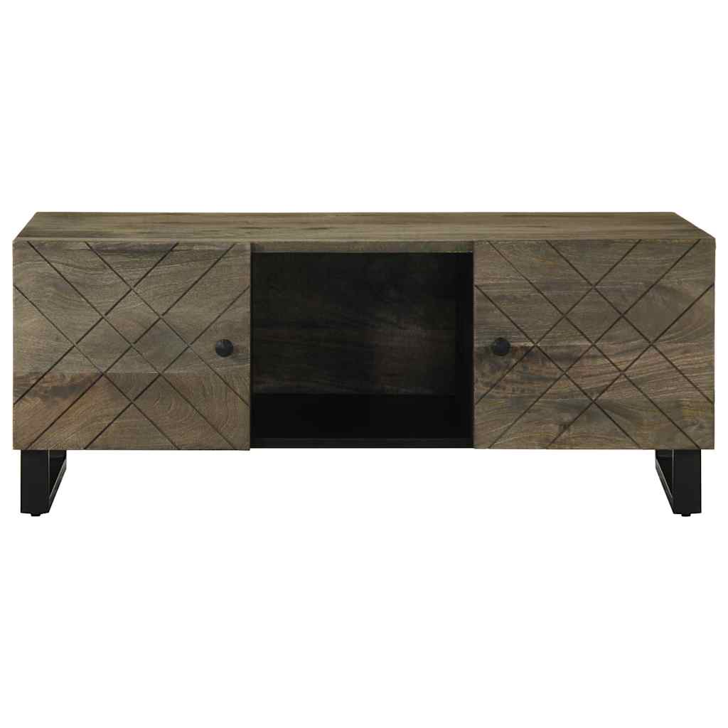 Mesa De Centro Madera Maciza De Mango Negra 100X54X40 Cm