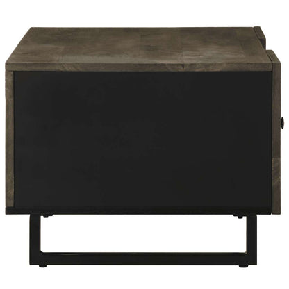 Mesa De Centro Madera Maciza De Mango Negra 100X54X40 Cm