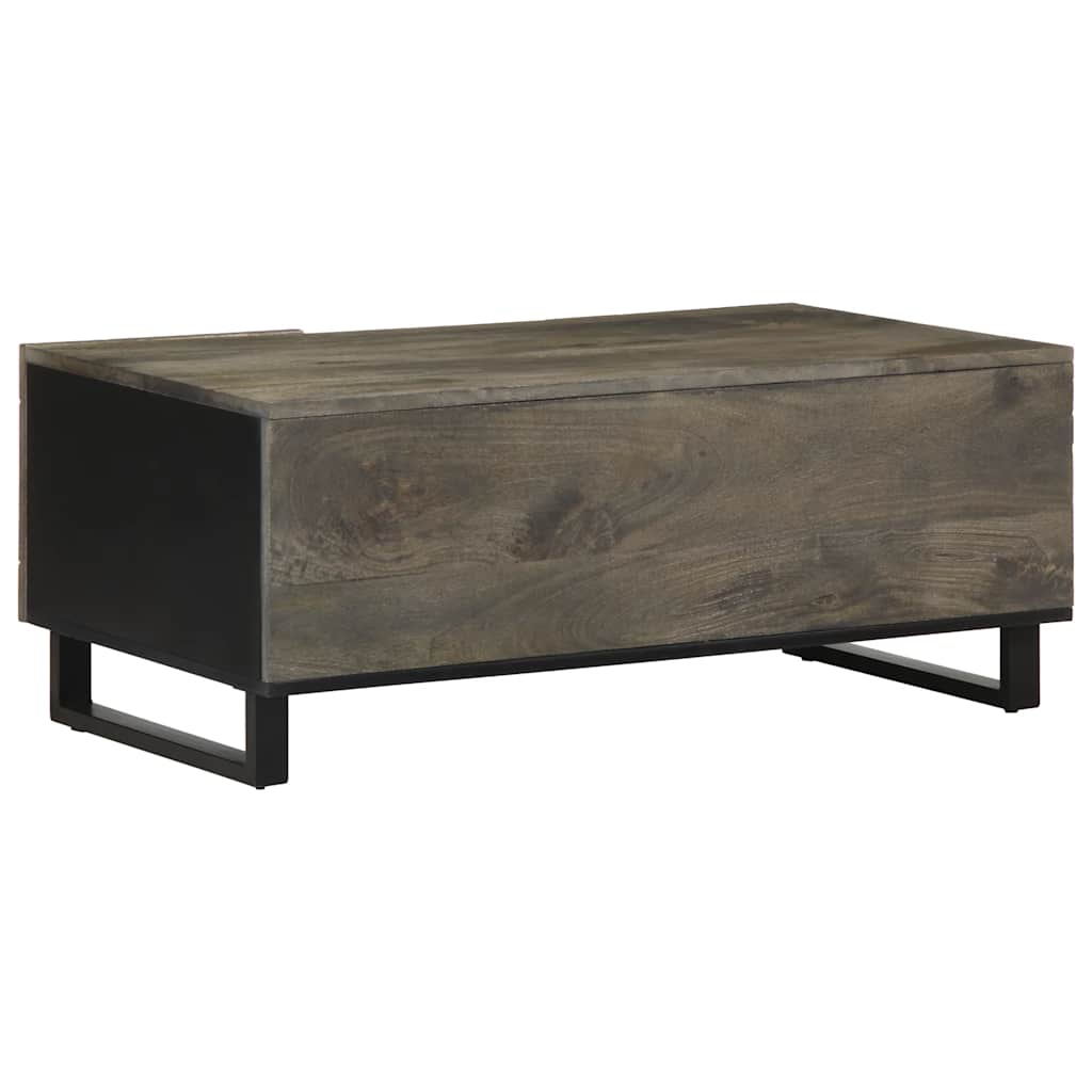 Mesa De Centro Madera Maciza De Mango Negra 100X54X40 Cm
