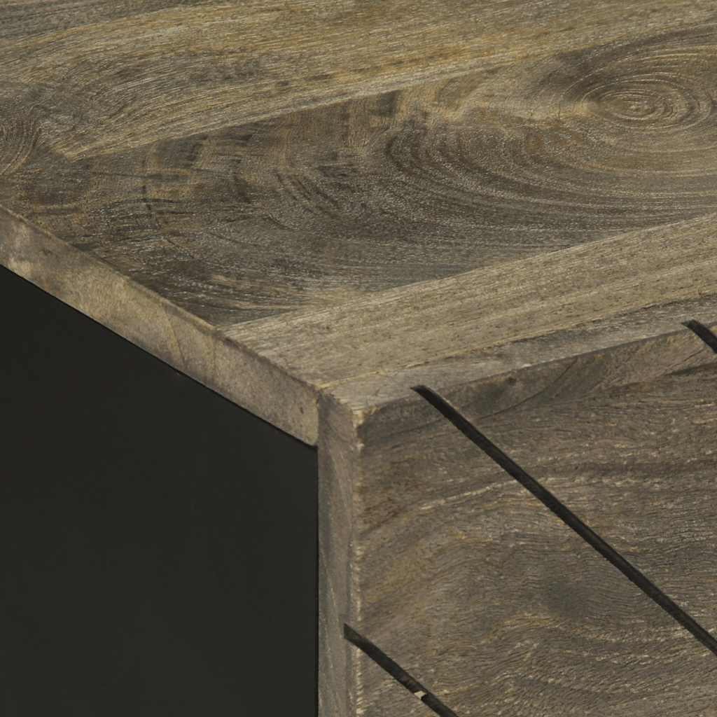 Mesa De Centro Madera Maciza De Mango Negra 100X54X40 Cm
