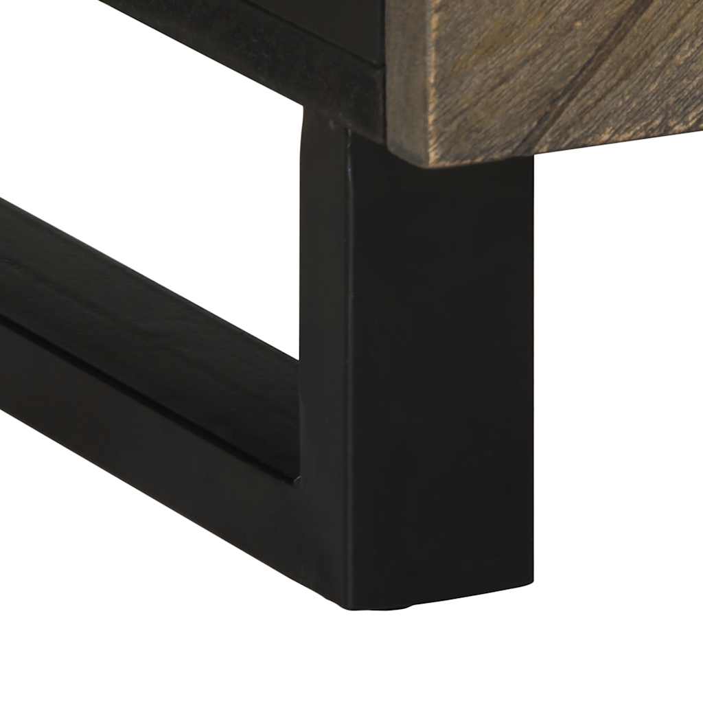 Mesa De Centro Madera Maciza De Mango Negra 100X54X40 Cm